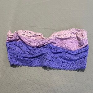 PINK Victoria's Secret Purple and Pink Lace Bandeau